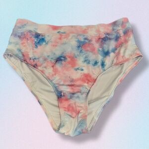 3/$20 Watercolor Tie Dye High Waist Bikini Bottoms Swimsuit Beach Colourful